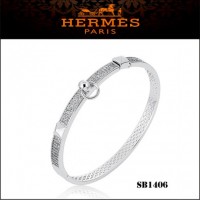 Hermes Collier De Chien Pm Bracelet White Gold With Diamonds